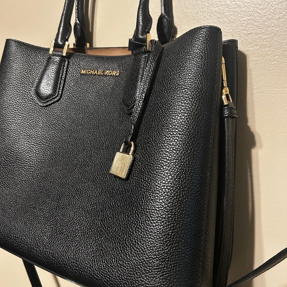 Michael Kors Black Satchel with Gold Accents - Picture 2 of 9